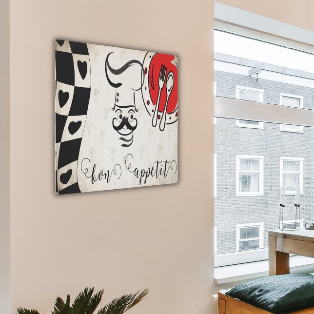 ボンアッペティシェフメタルウォールアート メタルプリント (クリエイターアップロード済み)