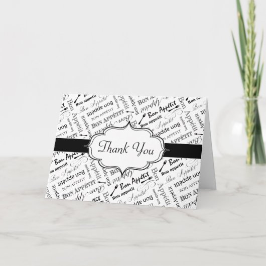 ボンアッペティディナフランスのーパーティーありがとう サンキューカード (正面)