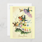 ボンアニー新年フランスのヴィンテージ穴 ポストカード (正面/裏面)