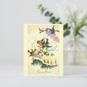 ボンアニー新年フランスのヴィンテージ穴 ポストカード (スタンド正面)