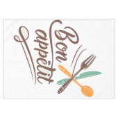 ボンアペティキッチンデコールカトラリーイラストレーション テーブルクロス (正面(横))