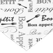 ボンアペティクラシックット白黒パターン ショートテーブルランナー (コーナー)