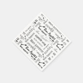 ボンアペティクラシックット白黒パターン スタンダードカクテルナプキン (角)