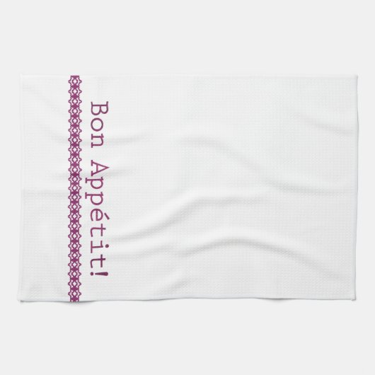 ボンアペティティータオルパープルレース キッチンタオル (横)