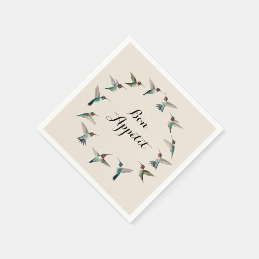 ボンアペティルビーを使ったハミングバード スタンダードカクテルナプキン (角)