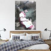 ボンアンネヴィンテージガールウィズドルル キャンバスプリント (インサイチュ (寝室))