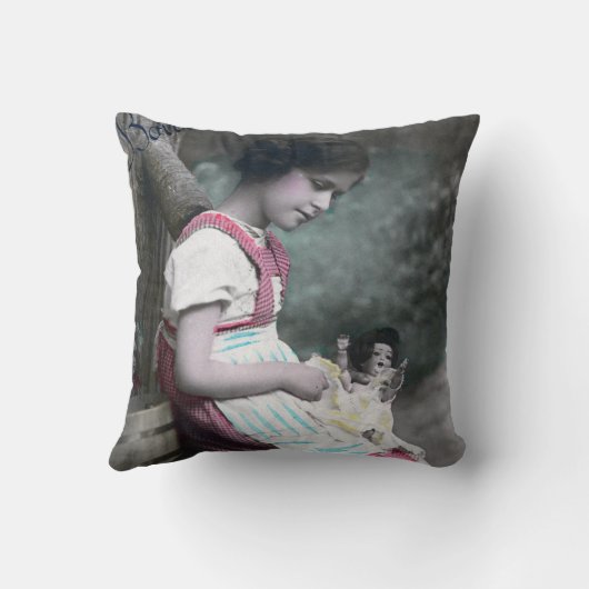 ボンアンネヴィンテージガールウィズドルル クッション (裏面)