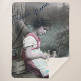 ボンアンネヴィンテージガールウィズドルル シェルパブランケット