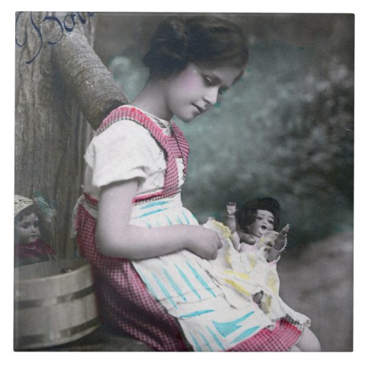 ボンアンネヴィンテージガールウィズドルル タイル (正面)