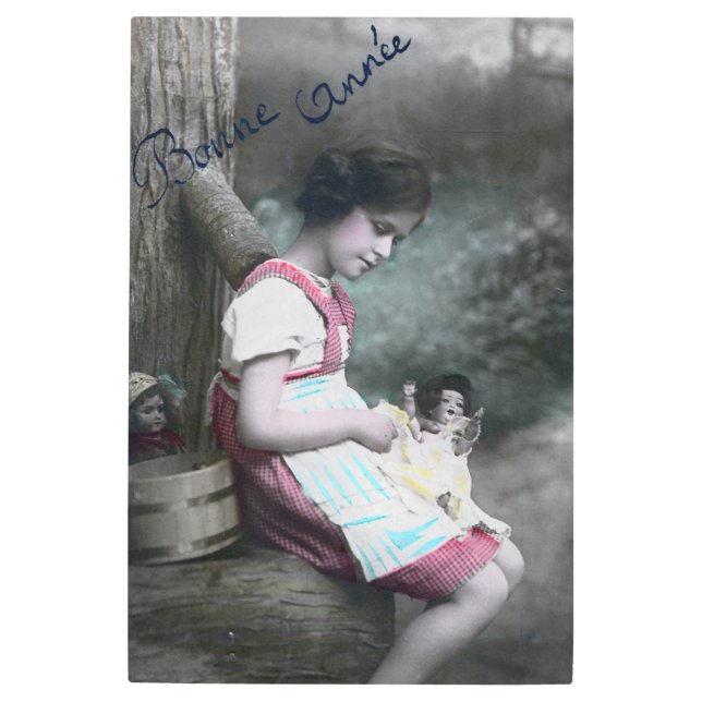 ボンアンネヴィンテージガールウィズドルル メタルプリント (正面)