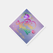 ボンエレガントペティット引用文パーソナライズされたフローラ スタンダードカクテルナプキン (角)