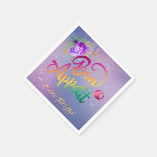 ボンエレガントペティット引用文パーソナライズされたフローラ スタンダードカクテルナプキン (角)