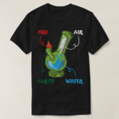 ボンエレメンツ火の水の地球の空気THC雑草スモキン Tシャツ (デザイン正面)