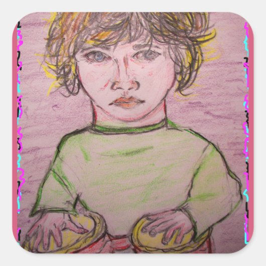 ボンゴの少年 スクエアシール (正面)