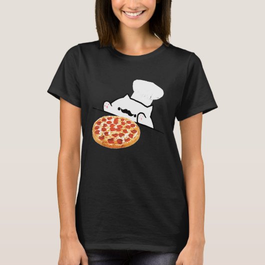 ボンゴキャットピザシェフダンクミーム Tシャツ (正面)