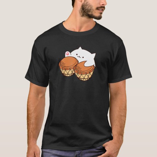 ボンゴキャットマーチキュート猫ミーム Tシャツ (正面)