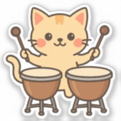 ボンゴキャットリズムビーツ シール (正面)