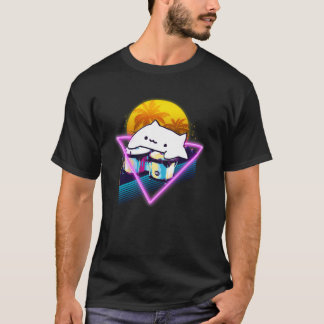 ボンゴキャットレトロ80s気化波排除スタイル tシャツ