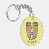 ボンゴドラムカートゥーンイラストレーション キーホルダー (正面左)