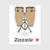 ボンゴドラムカートゥーンイラストレーション シール (シート)