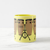 ボンゴドラムカートゥーンイラストレーション ツートーンマグカップ (中央)