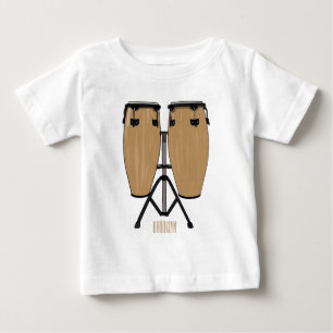 ボンゴドラムカートゥーンイラストレーション ベビーTシャツ