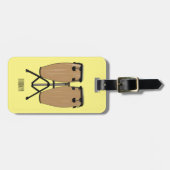 ボンゴドラムカートゥーンイラストレーション ラゲッジタグ (正面横)