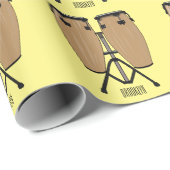 ボンゴドラムカートゥーンイラストレーション ラッピングペーパー (ロールコーナー)