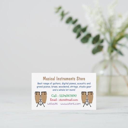 ボンゴドラムカートゥーンイラストレーション 名刺 (スタンド正面)