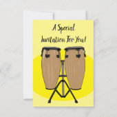 ボンゴドラムカートゥーンイラストレーション 招待状 (裏面)