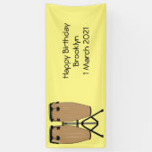 ボンゴドラムカートゥーンイラストレーション 横断幕 (縦)