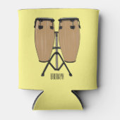 ボンゴドラムカートゥーンイラストレーション 缶クーラー (正面)