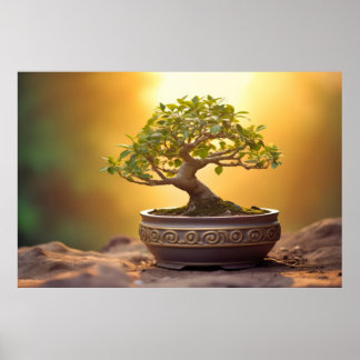 ボンザイ植物穏やかな穏やかな自然 ポスター