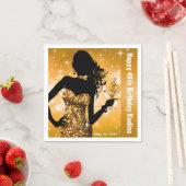 ボンシェルきらきら光るスパークル誕生日パーティー | gold, 金, ゴールド, 金製, 金ゴール スタンダードカクテルナプキン (インサイチュ)