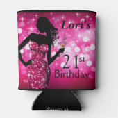 ボンシェルグリッターきらきら光るスパークル誕生日 |明るい赤紫色 缶クーラー (裏面)