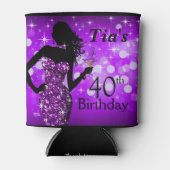 ボンシェルグリッターきらきら光るスパークル誕生日 |紫 缶クーラー (正面)