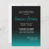 ボンシェルグリッタースパークル50シッシュ誕生日 |ティール(緑がかった色) 招待状 (裏面)