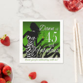 ボンシェルゼブラ45誕生日 | グリーン スタンダードカクテルナプキン (インサイチュ)