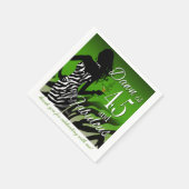 ボンシェルゼブラ45誕生日 | グリーン スタンダードカクテルナプキン (角)