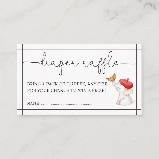 ボンジュアフランスのベー男女兼用おむつラッフルE エンクロージャーカード (正面)