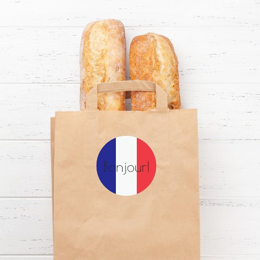 ボンジュフランスのール国旗の青い白い赤 ラウンドシール