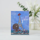 ボンジュールお洒落オールエッフェルタワーパリテキサス州 ポストカード (スタンド正面)