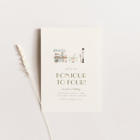 ボンジュールへフランスのパリバースデーパーティー 招待状