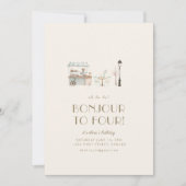 ボンジュールへフランスのパリバースデーパーティー 招待状 (正面)