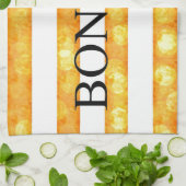 ボンジュールオレンジストライプ《写真》ぼけ味 キッチンタオル (折り畳み)