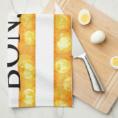 ボンジュールオレンジストライプ《写真》ぼけ味 キッチンタオル (四つ折り)