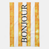 ボンジュールオレンジストライプ《写真》ぼけ味 キッチンタオル (縦)