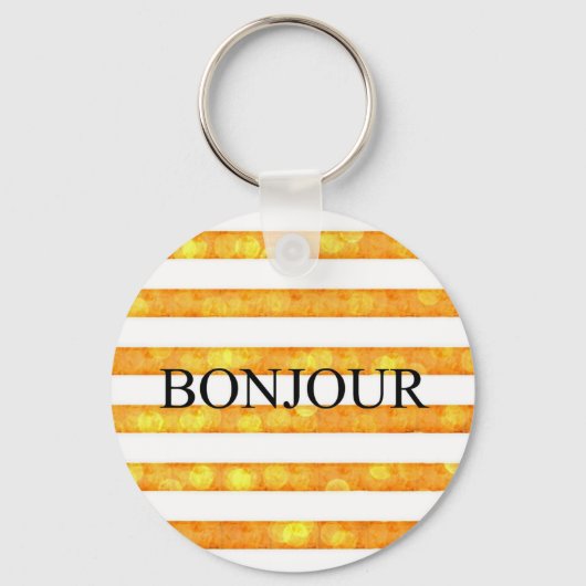 ボンジュールオレンジストライプ《写真》ぼけ味 キーホルダー (正面)