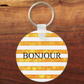 ボンジュールオレンジストライプ《写真》ぼけ味 キーホルダー (正面)