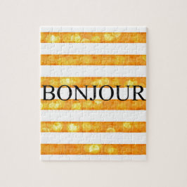 ボンジュールオレンジストライプ《写真》ぼけ味 ジグソーパズル